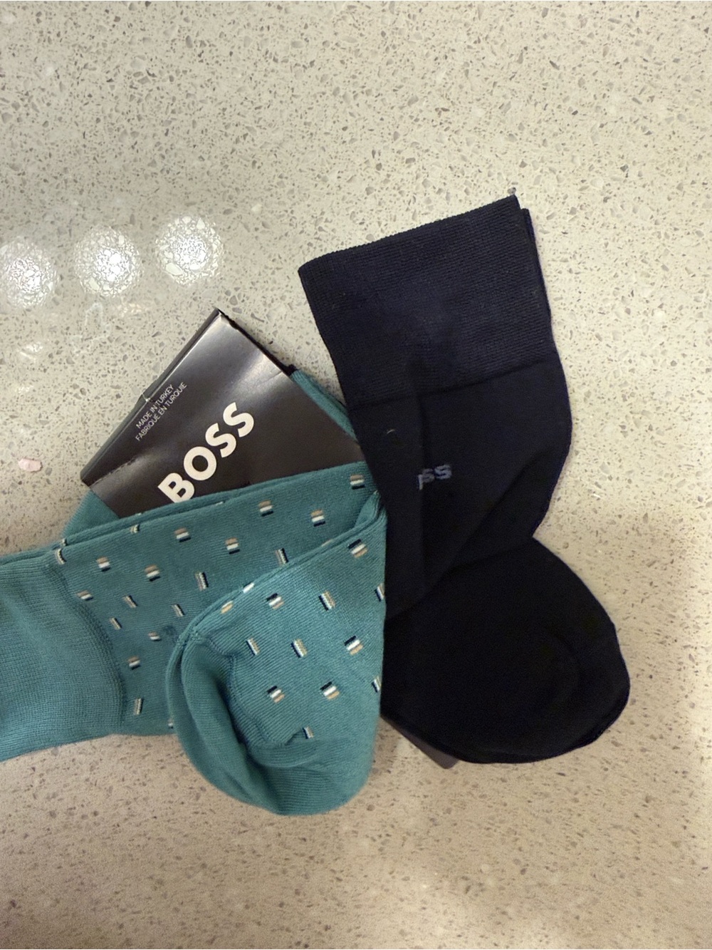 Boss Two-Pack Men's Casual Socks in Teal and Navy